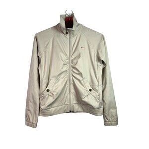 Nike Tan Beige Vintage Y2K Full Zip Athletic Jacket Size M